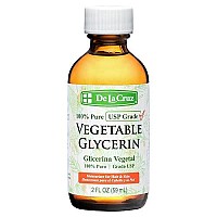 De La Cruz Vegetable Glycerin, 100% Pure Liquid Glycerine USP Grade for Hair, Skin and DYI Projects 2 FL. OZ.