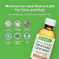 De La Cruz Vegetable Glycerin, 100% Pure Liquid Glycerine USP Grade for Hair, Skin and DYI Projects 2 FL. OZ.