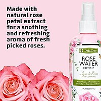 De La Cruz Rose Water Spray, No Parabens Or Artificial Colors, Vegan, Made In Usa 8 Fl. Oz. (1 Bottle)