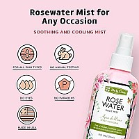 De La Cruz Rose Water Spray, No Parabens Or Artificial Colors, Vegan, Made In Usa 8 Fl. Oz. (1 Bottle)