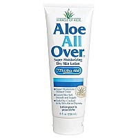 Aloe All Over Super Moisturizing Dry Skin Lotion 8 ounce tube with 72% UltraAloe pure Aloe Vera Gel | Works Fast | Restores Dry Skin | Rich in Skin Nourishing Power | Ends Flaking