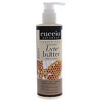 Cuccio Naturale Lyte Ultra-Sheer Body Butter - Replenishing Scented Moisturizer Cream - Deep Hydration To Repair Dry Skin - All Natural, Cruelty-Free Formula - Milk And Honey - 8 Oz