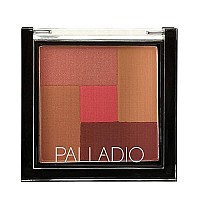 Palladio 2-In-1 Mosaic Blush and Bronzer,Silky Smooth Face Makeup Pressed Powder, FiveColorHuesfromShimmering Pinks to Golden Browns, Rich Pigmented Shades, Flawless Finish, Pink Truffle, 0.3 Oz