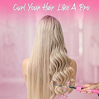 Herstyler Baby Curls Mini Curling Iron | Tapered 1/2 to 3/4 Curling Iron | Skinny Curling Wand for Queens Who Want to Be Crowned in Curls | 9mm to 13mm Wand with Dual Voltage | Pink