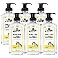 Jr Watkins Gel Hand Soap, Lemon, 6 Pack, Scented Liquid Hand Wash For Bathroom Or Kitchen, Usa Made And Cruelty Free, 11 Fl Oz