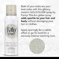 Punky Temporary Hair and Body Glitter Color Spray, Travel Spray, Lightweight, Adds Sparkly Shimmery Glow, Perfect to use On Hair, Skin, or Clothing, 3.5 oz - GOLD/SILVER