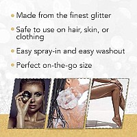 Punky Temporary Hair and Body Glitter Color Spray, Travel Spray, Lightweight, Adds Sparkly Shimmery Glow, Perfect to use On Hair, Skin, or Clothing, 3.5 oz - GOLD/SILVER