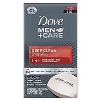 Dove Men+Care Body Soap and Face Bar More Moisturizing Than Bar Soap Deep Clean Effectively Washes Away Bacteria, Nourishes Your Skin,3.75 Ounce (Pack of 6)