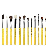 Bdellium Tools Professional Makeup Brush Travel Series - Eyes 12pc. Brush Set with Roll-Up Pouch