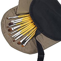 Bdellium Tools Professional Makeup Brush Travel Series - Eyes 12pc. Brush Set with Roll-Up Pouch