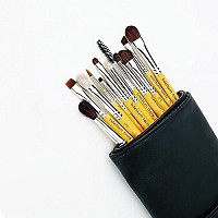 Bdellium Tools Professional Makeup Brush Travel Series - Eyes 12pc. Brush Set with Roll-Up Pouch