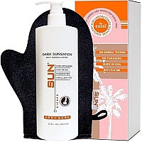 Sun Laboratories Self-Tanning Dark Sunsation Sunless Tanning Lotion and Mitt for a Golden Glow - Very Dark - 32 fl oz Bottle and Mitt