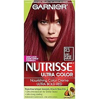 Garnier Nutrisse Ultra Color Nourishing Hair Color Creme, R3 Light Intense Auburn (Packaging May Vary), Pack of 1