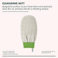 EcoTools Exfoliating Mitt, Cleansing Bath & Shower Glove, Moderate Exfoliation, Self-Tanning Prep, Buff Away Dead Skin & Impurities, Smooth & Streak Free Finish, Elastic Wrist, Sustainable, 6 Count