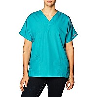 Scrubs For Women Workwear Originals V-Neck Top 4700, Xs, Teal Blue