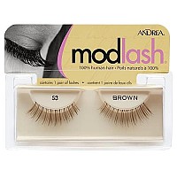 Andrea Mod Strip Lash Pair Style 53 Brown (Pack Of 4)