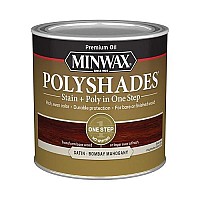 Minwax Polyshades Wood Stain Polyurethane Finish - A Pint, Bombay Mahogany, Satin