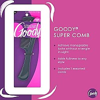 Goody Styling Essentials Detangling Hair Comb - Suitable For All Hair Types - Fine Tooth Comb Detangles Wet or Dry Hair - Hair Accessories for Men, Women, Boys and Girls