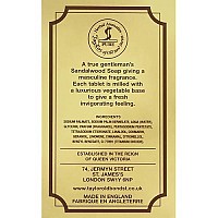 Sandalwood Bath Soap 200g soap bar by Taylor of Old Bond Street