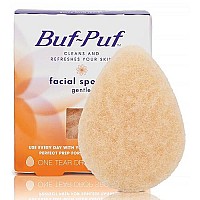 Buf-Puf Gentle Facial Sponge, Dermatologist Developed, Removes Deep Down Dirt & Makeup Causes Breakouts and Blackheads, Reusable, Exfoliating, 1 Count