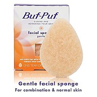 Buf-Puf Gentle Facial Sponge, Dermatologist Developed, Removes Deep Down Dirt & Makeup Causes Breakouts and Blackheads, Reusable, Exfoliating, 1 Count