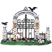 Lemax 83675 Cemetery Gate Table Accent Halloween Decor Decoration New