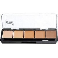 Graftobian HD Glamour Crme Foundation Palette (Warm 3) - High Definition 5 Color Makeup Palette, Cream Based Foundation Concealer and Contour Palette, Full Coverage - Medium/Dark Warm Skin Shades