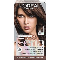 L'Oreal Paris Feria Multi-Faceted Shimmering Permanent Hair Color, 45 French Roast (Deep Bronzed Brown), Pack of 1, Hair Dye