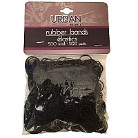 Pack of 500 Small Black Rubber Bands for Styling, Kids Hair, Braids Hair, Dreadlocks, Babies, Hair Twists, Ethnic Styles and Even Fishing, Urban Essence Brand