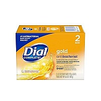 Dial Gold Antibacterial Deodorant Soap, 2 Pack, Total Net Wt 6.4 Oz