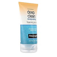 Neutrogena Deep Clean Invigorating Foaming Facial Scrub with Glycerin, Cooling & Exfoliating Gel Face Wash to Remove Dirt, Oil & Makeup, 4.2 fl. oz