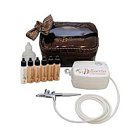 Belloccio Professional Beauty Airbrush Cosmetic Makeup System With 4 Fair Shades Of Foundation For Women