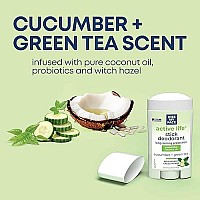 Kiss My Face Active Life Cucumber Green Tea Deodorant, Aluminum Free Deodorant For Women And Men, 2.48 Oz Stick