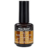 Mia Secret Luxury Base and gel top coat for gel nail polish, 15 ml - Clear gel nail polish - High gloss top coat for gel polish - Base coat for Gelux gel polish