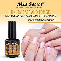 Mia Secret Luxury Base and gel top coat for gel nail polish, 15 ml - Clear gel nail polish - High gloss top coat for gel polish - Base coat for Gelux gel polish