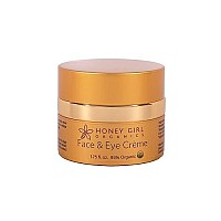 Honey Girl Organics Face & Eye Crme, USDA Certified Organic Facial Moisturizer and Under Eye Cream for Wrinkles, Dark Circles and Puffiness with Hydrating Honey*, Beeswax*, Essential Oils and EVOO (1.75 oz) *naturally contains pollen, propolis & royal ...