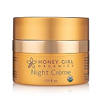 Honey Girl Organics Night Crme, USDA Certified Organic Facial Night Cream with Hydrating Honey*, Beeswax*, Essential Oils and EVOO. It Softens Skin, Reduces the Appearance of Wrinkles (1.75 oz) *naturally contains pollen, propolis & royal jelly