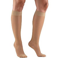 Truform Sheer Compression Stockings, 15-20 Mmhg, Womens Knee High Length, 20 Denier, Light Beige, Medium