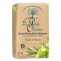 Le Petit Olivier Extra Mild Surgras Soap - Olive Oil - Gently Cleanses Skin - Delicately Perfumed - Vegetable Origin Based - 8.8 Oz