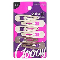 Goody Metal Contour Hair Snap Clips Blonde Colors - Just Snap Into Place - Suitable for All Hair Types - Pain-Free Hair Accessories for Women and Girls - All Day Comfort , 6 Count (Pack of 1)