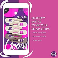 Goody Metal Contour Hair Snap Clips Blonde Colors - Just Snap Into Place - Suitable for All Hair Types - Pain-Free Hair Accessories for Women and Girls - All Day Comfort , 6 Count (Pack of 1)