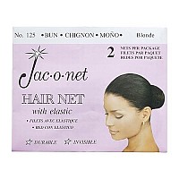 Jac-O-Net Tiny Mesh Hair Net - Chignon Bun Size, Blonde, 2 Nets Per Pack [1 Pack]