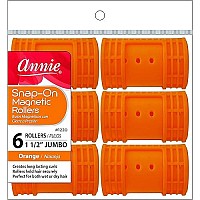 Annie - Snap On Jumbo Magnetic Hair Rollers - Orange (1 1/2) - Set of (6) - Hair Curling and Perm Styling