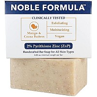 Noble Formula 2% Pyrithione Zinc (ZnP) Vegan Mango and Cocoa Butter Bar Soap, 3.25 oz