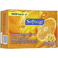 Softsoap Bar Soap, Sweet Honeysuckle and Orange Peel, 4 Count