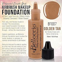 Belloccios Professional Cosmetic Airbrush Makeup Foundation 1/2Oz Bottle: Golden Tan- Medium Yellow Undertones