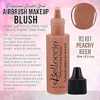 Half Ounce Bottle of Peachy Keen Blush (BB101) Belloccio's Professional Flawless Airbrush Makeup (Warm your cheeks with peach)