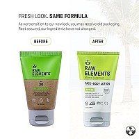 Raw Elements Face and Body All-Natural Mineral Sunscreen - Non-Nano Zinc Oxide, 95% Organic, Water Resistant, Reef Safe, Cruelty Free, SPF 30+, All Ages Safe, Moisturizing, Bio-Resin Tube, 3oz