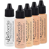 Belloccio Fair Color Shade Foundation Set - Professional Cosmetic Airbrush Makeup In 1/2 Oz Bottles