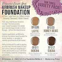 Belloccio Tan Color Shade Foundation Set - Professional Cosmetic Airbrush Makeup In 1/2 Oz Bottles